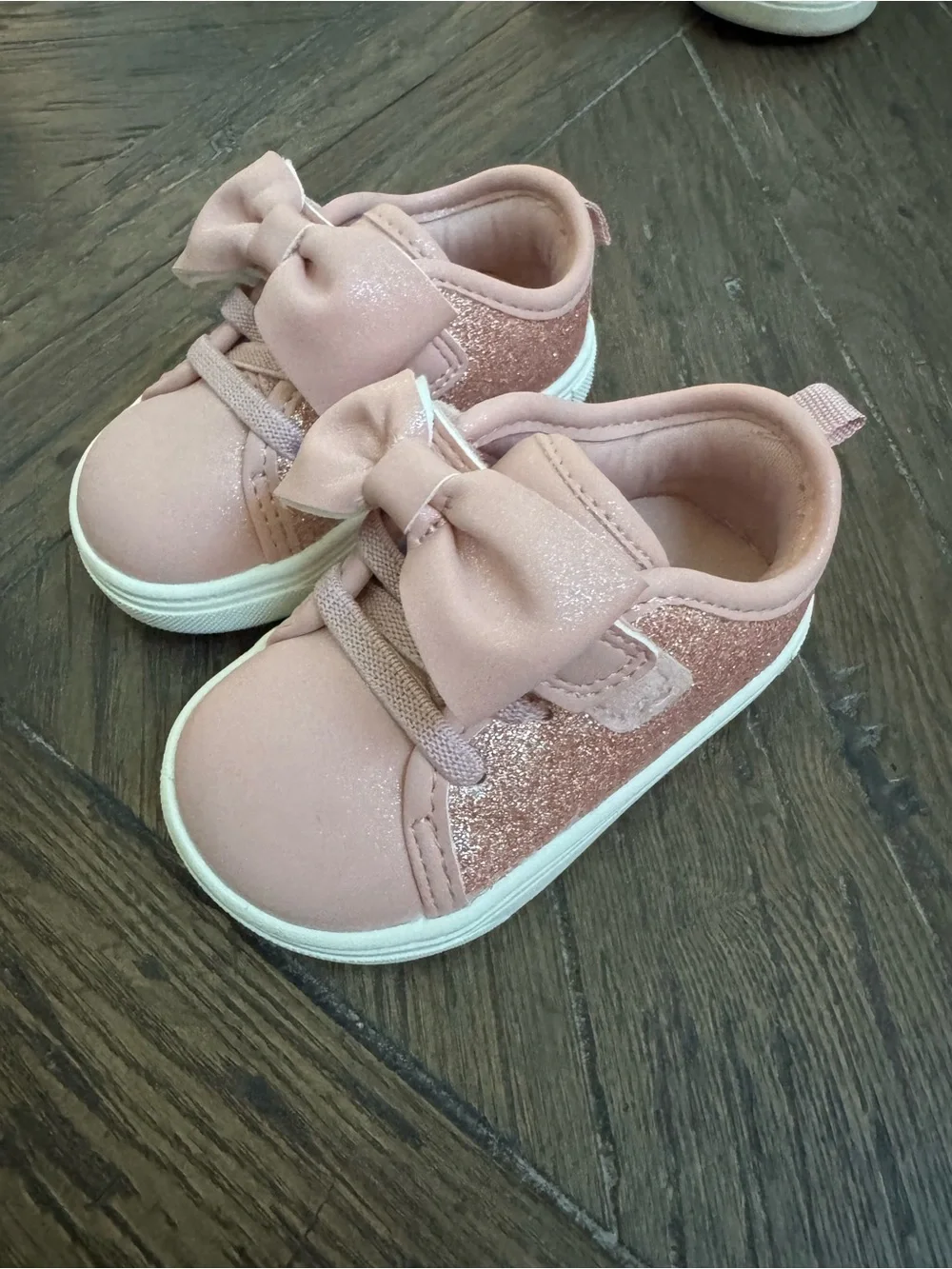 Girls' Pink Bow Toddler Sneakers - Size 3